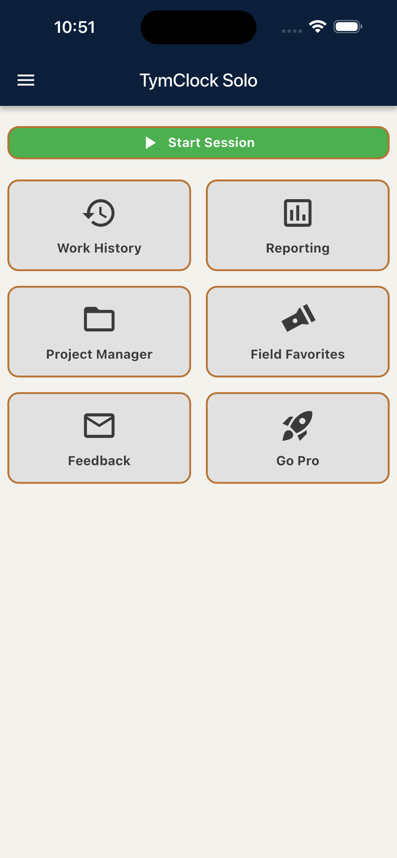 TymClock app screenshot 1