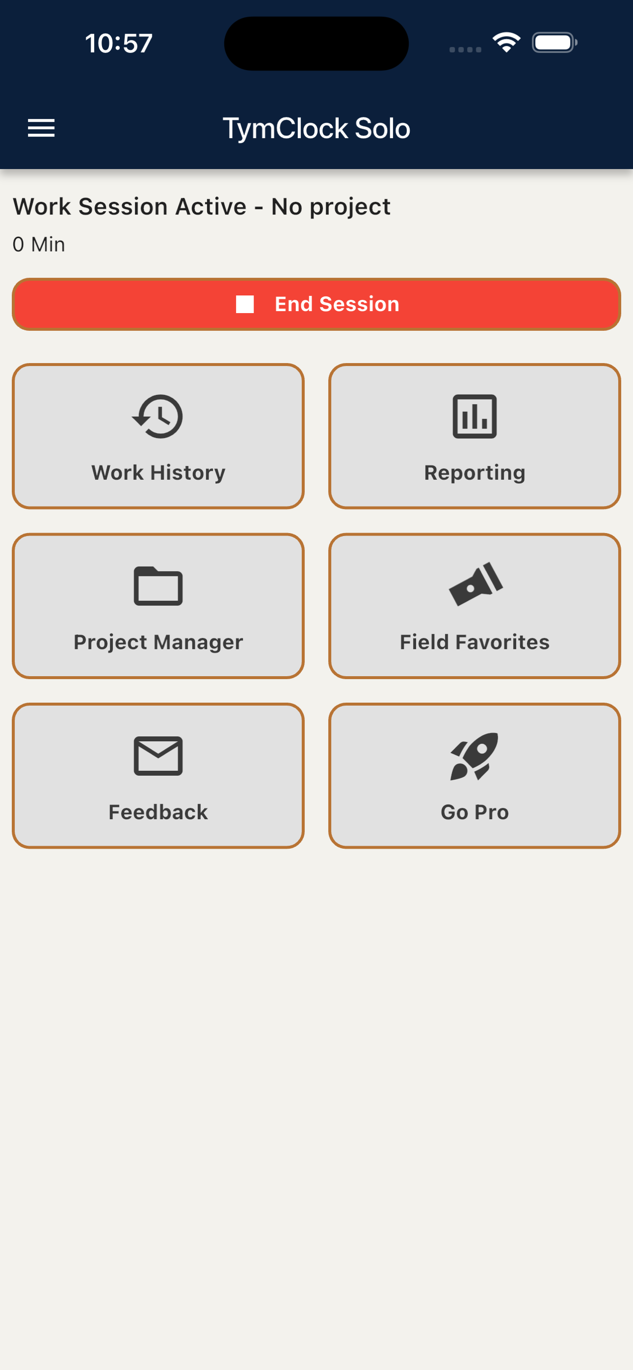 TymClock app screenshot 2