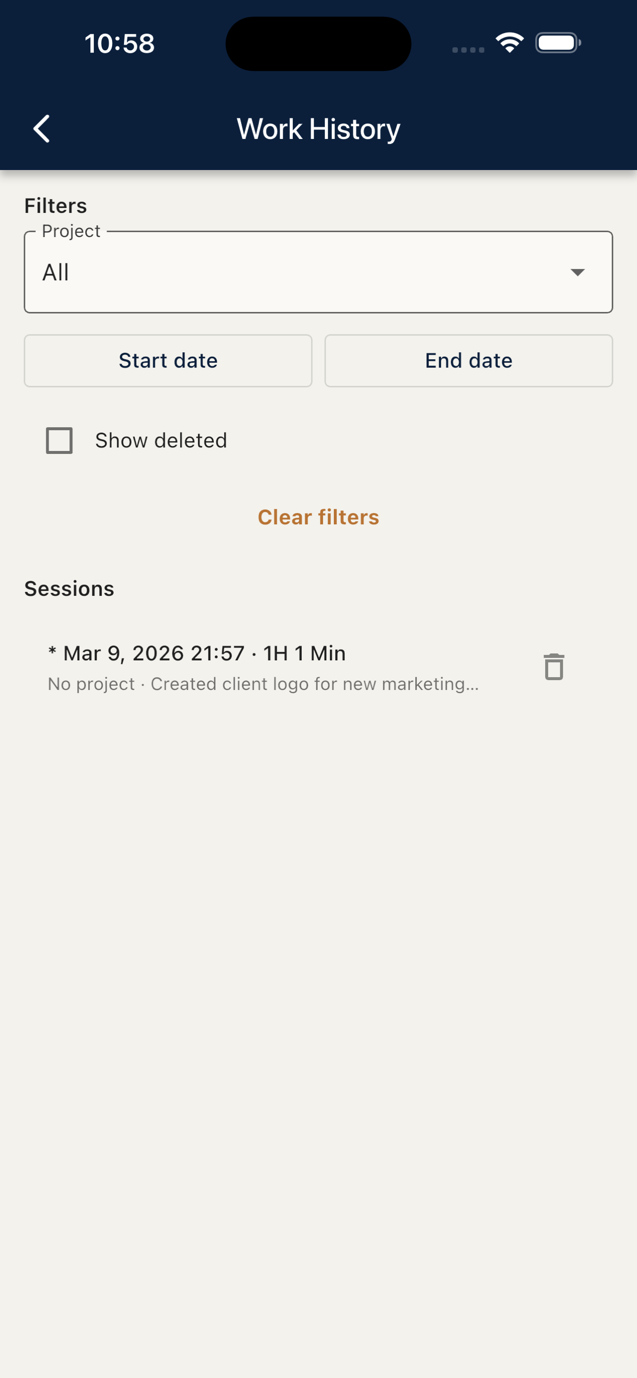 TymClock app screenshot 3